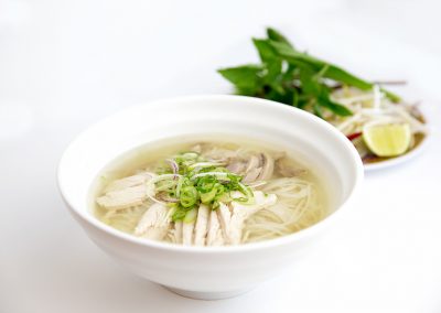 Chicken rice noodle soup